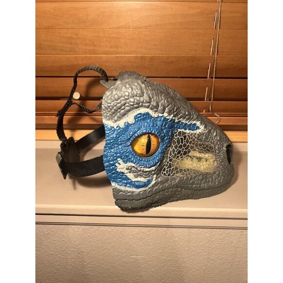 Jurassic World Chomp 'n Roar Mask Velociraptor Blue Mask 2017 - Tested Works - Picture 2 of 6